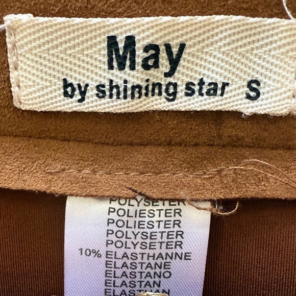 Elegant Brown faux Suede Pencil Skirt with Front Zipper - Picture 2 of 6